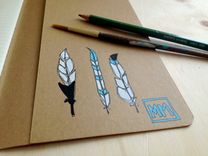 Hand Illustrated Feather Notebook 2 small