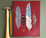 Hand Illustrated Feather Notebook 6 small
