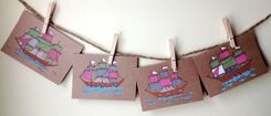 Hand Illustrated Sailboat Cards Or Notebook 4 small