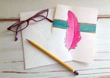 Hand Illustrated Feather Note Cards 1 small