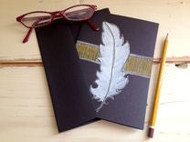 Hand Illustrated Feather Note Cards 3 small