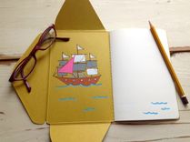 Sailboat Hand Illustrated Postal Notebook 6 small