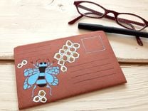 Bumble Bee Hand Illustrated Postal Notebook 1 small