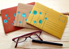 Abstract Flower Hand Illustrated Postal Notebook 1 small