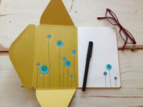 Abstract Flower Hand Illustrated Postal Notebook 5 small