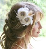 Ivory Feather Fascinator Wedding Headpiece 3 small