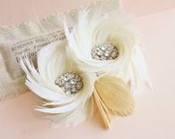 Ivory Feather Fascinator Wedding Headpiece 4 small