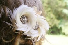 Ivory Feather Fascinator Wedding Headpiece 5 small