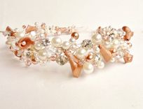 Pearl Crystal Rhinestone Wedding Bridal Hair Vine Headband 1 small