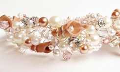 Pearl Crystal Rhinestone Wedding Bridal Hair Vine Headband 2 small