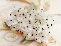 Polka Dot Organza Hair Flowers 1 small