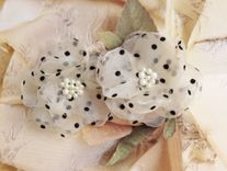 Polka Dot Organza Hair Flowers 2 small