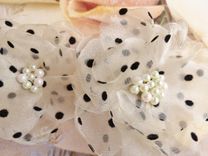 Polka Dot Organza Hair Flowers 3 small