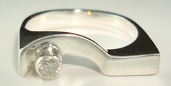 Sterling Silver Ring Set With A Sparkling Zircon 2 small