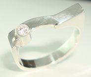 Sterling Silver Ring Set With A Sparkling Zircon 1 small