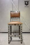 Custom 24" Industrial Bar Stools With Upholstered Back 1 small