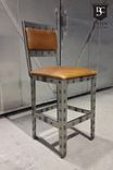Custom 24" Industrial Bar Stools With Upholstered Back 3 small