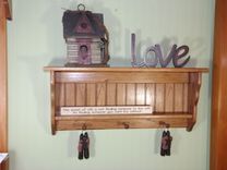 Solid Oak Coat Racks Wall Shelves 1 small