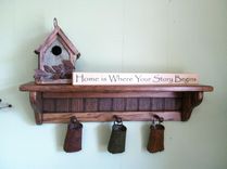 Solid Oak Coat Racks Wall Shelves 3 small