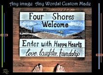 Custom, Wood, Signs, Destination, Beach , 1 small