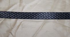 Hand Stamped Leather Belt. 1-1/4" With Basketweave Design 3 small