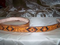 Hand Tooled Leather Belt 1-1/4" "Cougar" Design 4 small