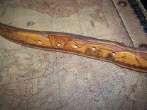 Hand Tooled Leather Belt 1-1/4" With "Mountain" Design 5 small