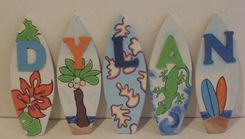 1ft Surf Surfboard Nursery Wooden Wall Letter Names 2 small