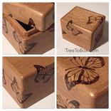 Oak Butterfly Recipe Box 3 small