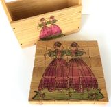 Hand Carved And Painted Toy Abc Blocks 5 small