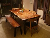 Modern Walnut Dining Set With Maple Inlay 1 small