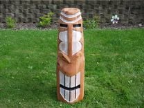 Carved Tiki Head Statue 1 small