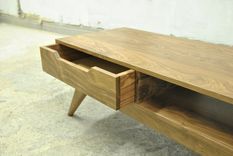 Mid Century Inspired Solid Walnut Coffee Table 3 small