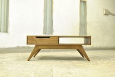 Mid Century Inspired Solid Walnut Coffee Table 4 small