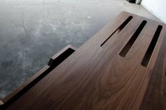 Mid Century Inspired Slatted Walnut Coffee Table 4 small