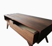 Mid Century Inspired Slatted Walnut Coffee Table 1 small
