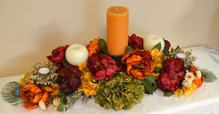 Thanksgiving Candle Centerpiece- Fall Arrangement 3 small