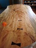Wide Live Edge Maple Kitchen Island With Walnut Base 1 small