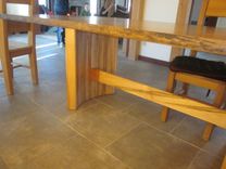 Live Edge Slab Dining Table With Curved Maple Base 6 small