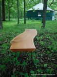 Cherry Live Edge Wood Slab Bench With Hairpin Legs 5 small