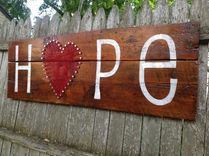 Hope & Love Reclaimed Wood & String Art Wall Decor 1 small