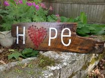 Hope & Love Reclaimed Wood & String Art Wall Decor 4 small