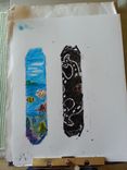 Custom Designed Longboard, Hand Painted And Hand Cut Griptape. 2 small