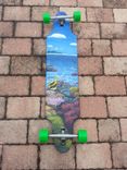 Custom Designed Longboard, Hand Painted And Hand Cut Griptape. 1 small