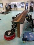 Bar Top Made From Reclaimed Black Walnut And Raw Steel. 1 small