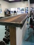 Bar Top Made From Reclaimed Black Walnut And Raw Steel. 2 small