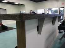Bar Top Made From Reclaimed Black Walnut And Raw Steel. 3 small