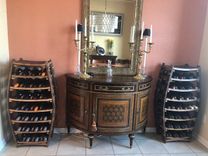 Large Narrow Wine Rack - Medoc - Made From Retired California Wine Barrels 6 small