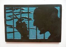 Set Of 4 Tiles Featuring The Cowboy Bebop Crew Spike, Faye, Jet & Radical Edward 3 small