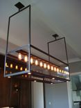 Lighting - Modern Custom Steel & Glass Chandelier 1 small